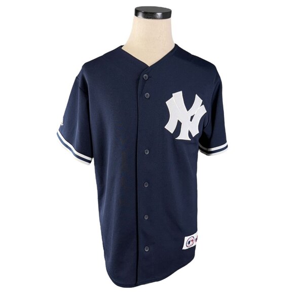 Vintage Alfonso Soriano New York Yankees Majestic 90s Baseball Jersey M Blue - Picture 2 of 12